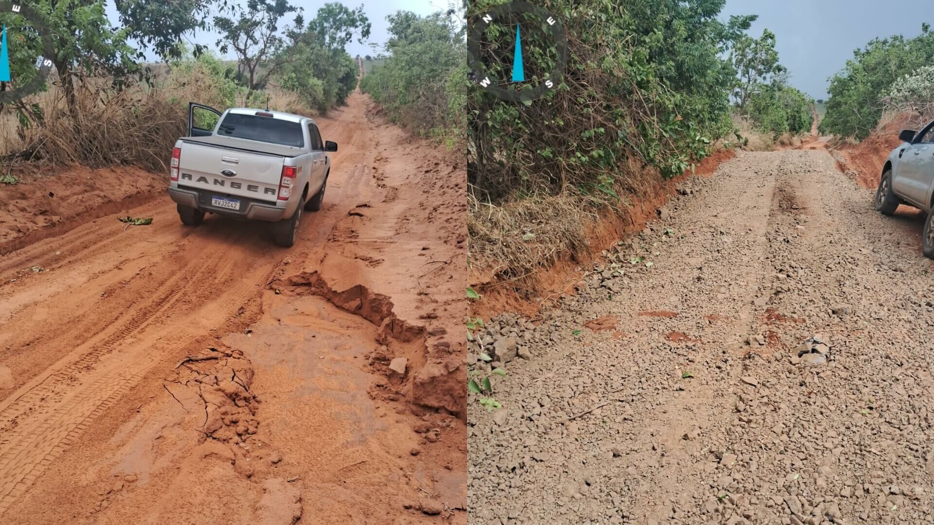 Imagem de compartilhamento para o artigo Estrada para Comunidade Santa Tereza recebe manutenção pela Prefeitura de Figueirão da MS Todo dia